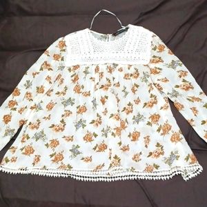 NWOT Zara Embroidery Floral Print Too
